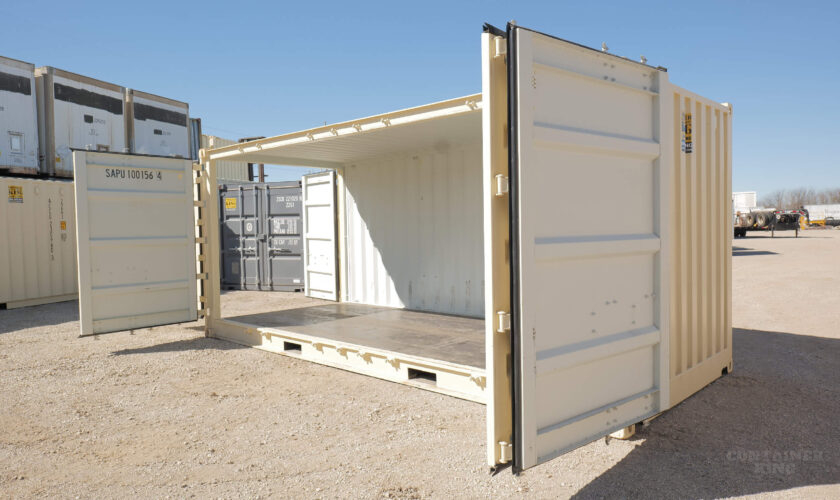 White 20-Ft Dry | Open-Side Container HQ